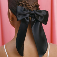 Slip Pure Silk Hair Bow - Black