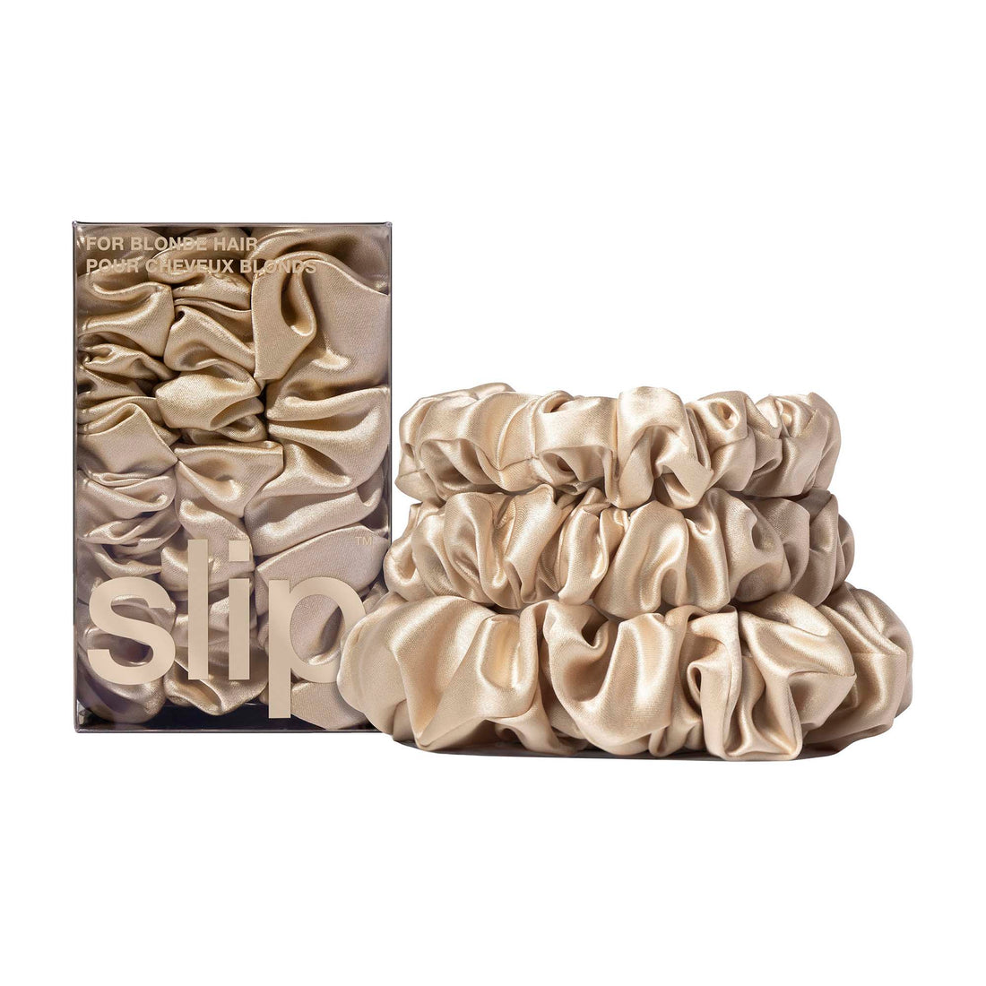 Slip Midi/Large Pure Silk Scrunchie Set