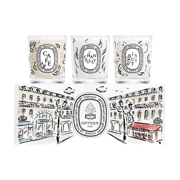 Diptyque Café, Chantilly, Biscuit - Set of 3 Small Candles (3 x 70 g)