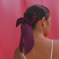 Slip Pure Slik Hair Bow Crimson