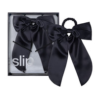 Slip Pure Silk Hair Bow - Black