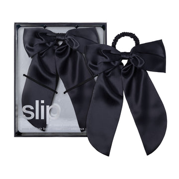 Slip Pure Silk Hair Bow - Black