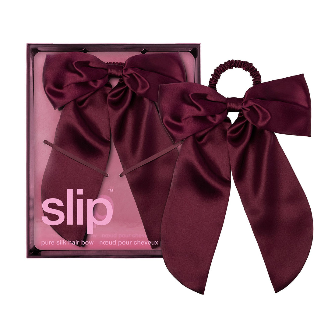 Slip Pure Slik Hair Bow Crimson