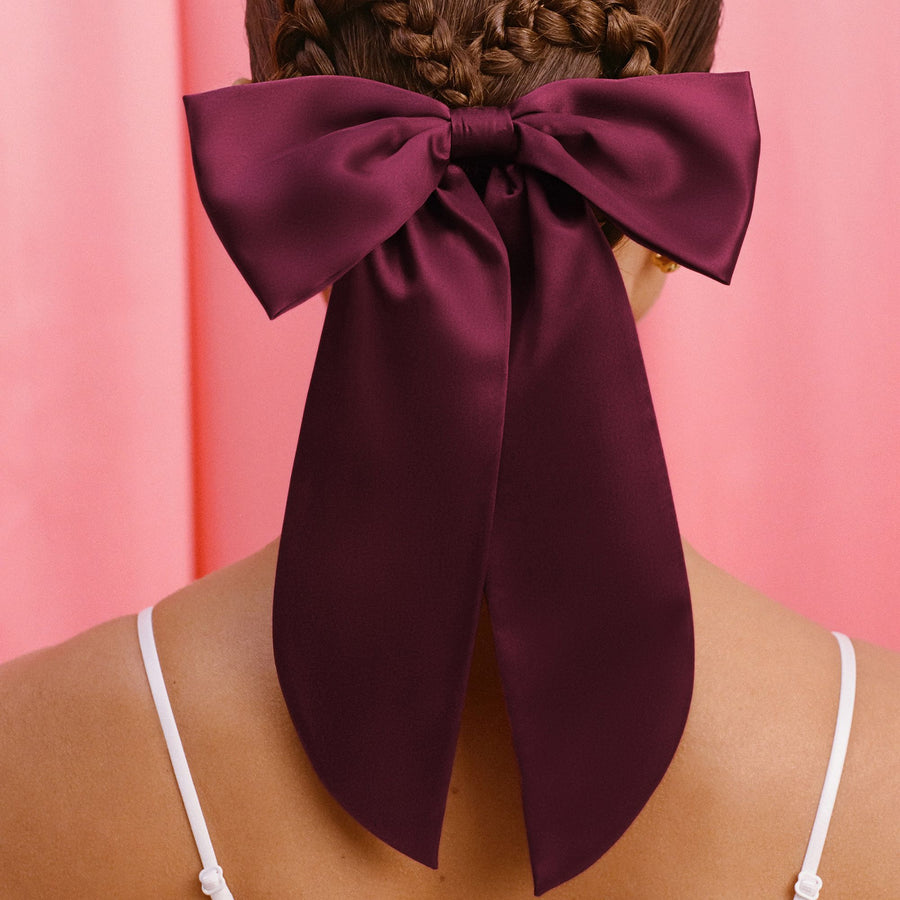 Slip Pure Slik Hair Bow Crimson