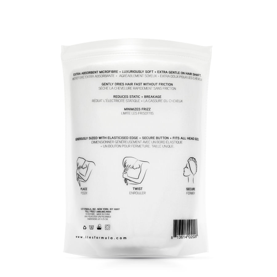 Iles Formula Hair Turban Towel White - Koch Parfymeri